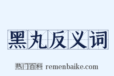 黑丸反义词是什么意思的图片